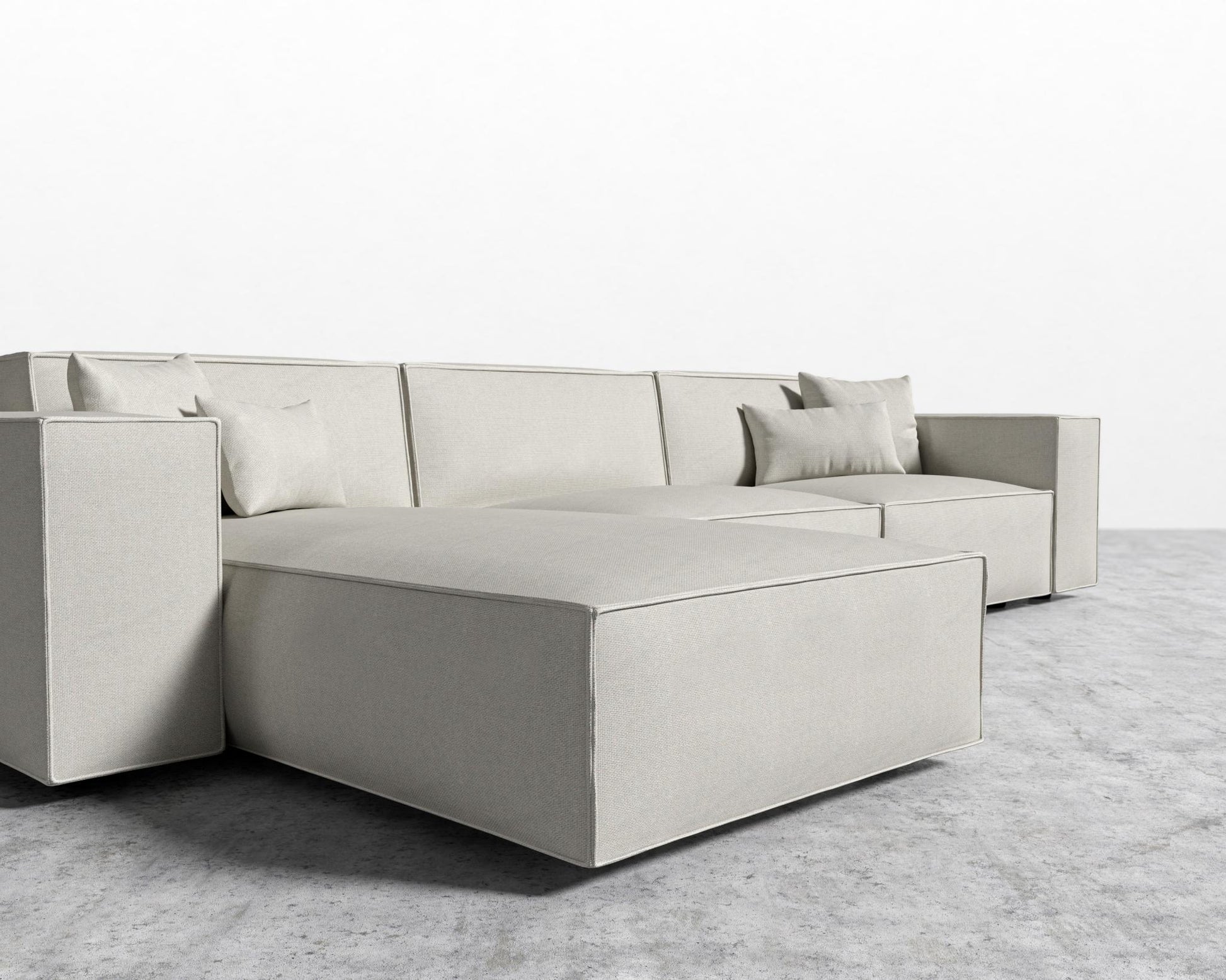 Porter Sectional - Plush Weave - Oyster
