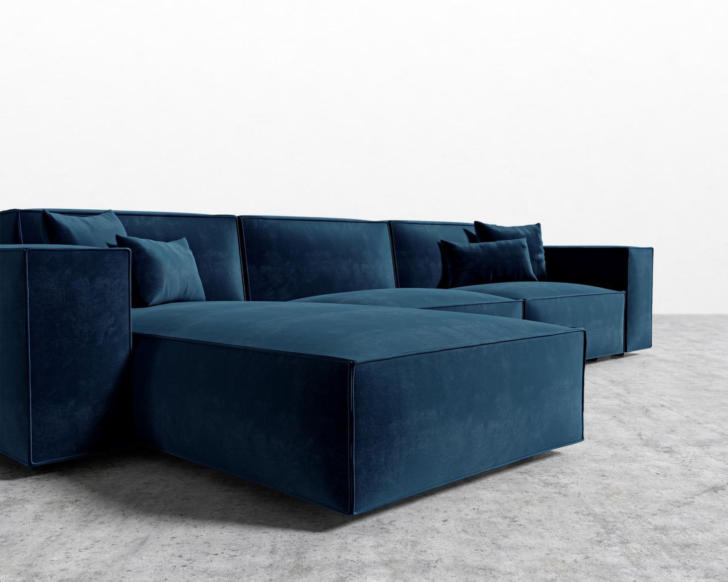 Porter Sectional - Plush Velvet - Cobalt