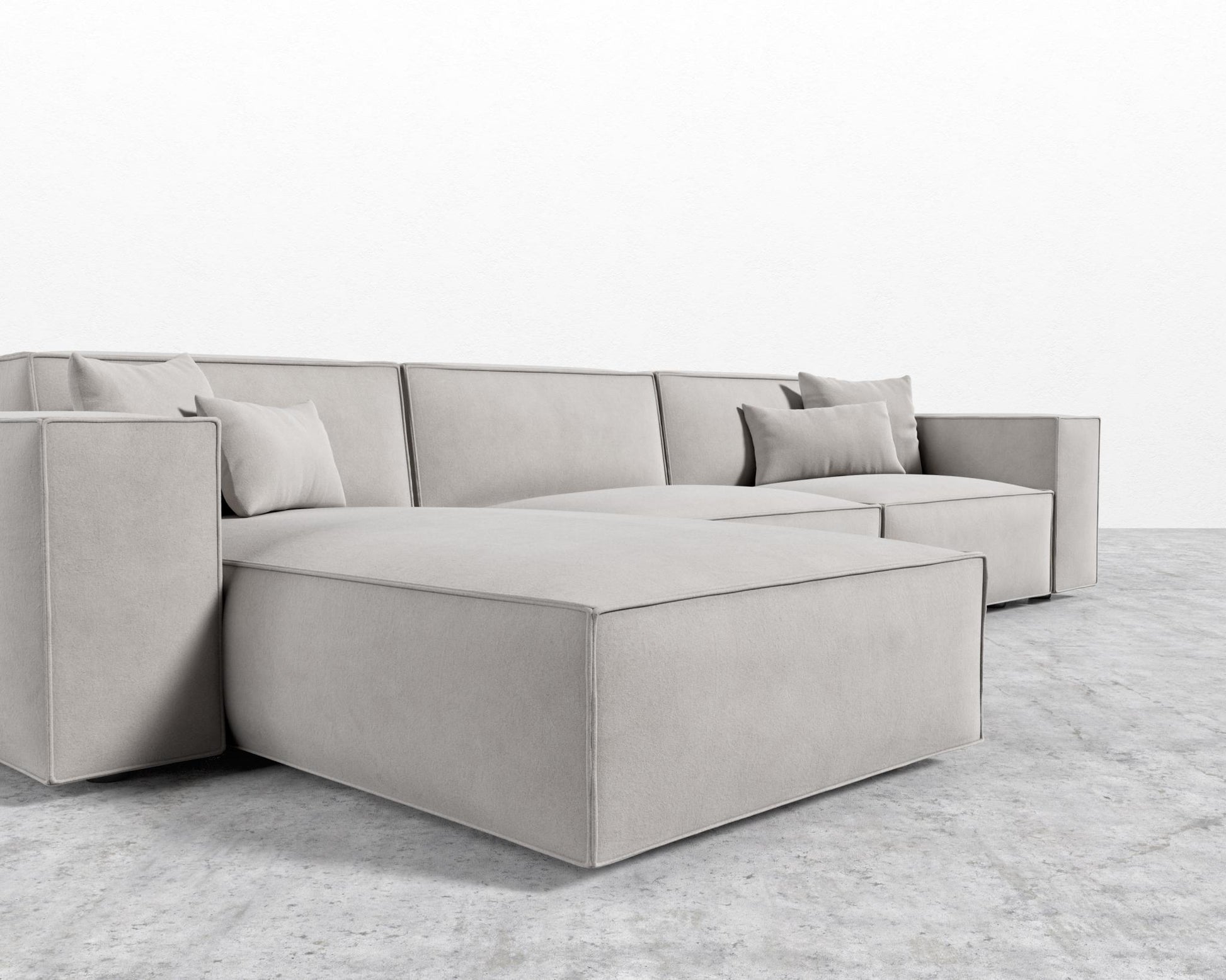 Porter Sectional - Vegan Venice Suede - Chiffon