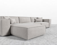 Porter Sectional - Vegan Venice Suede - Chiffon