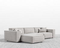 Porter Sectional - Vegan Venice Suede - Chiffon