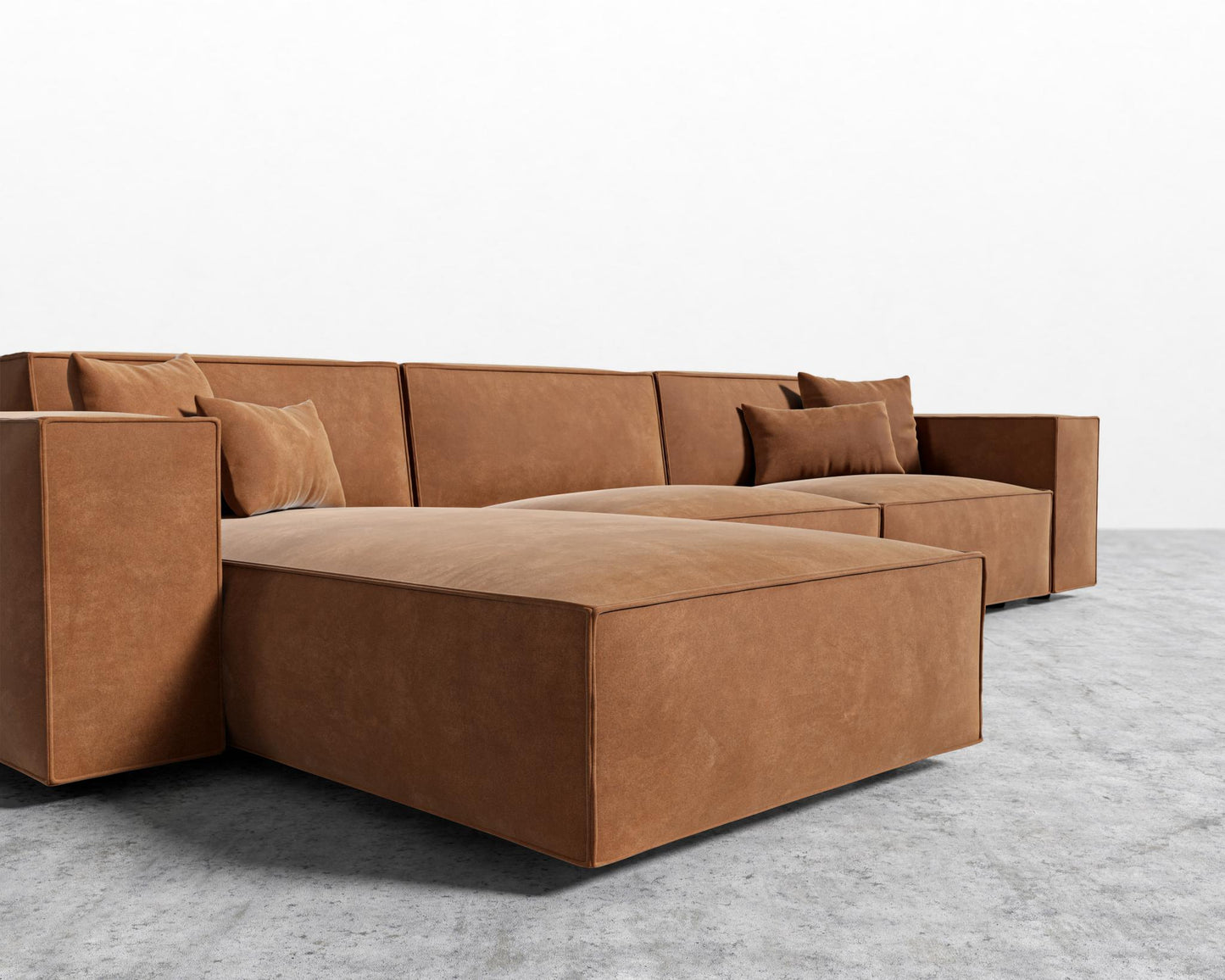 Porter Sectional - Vegan Venice Suede - Cider