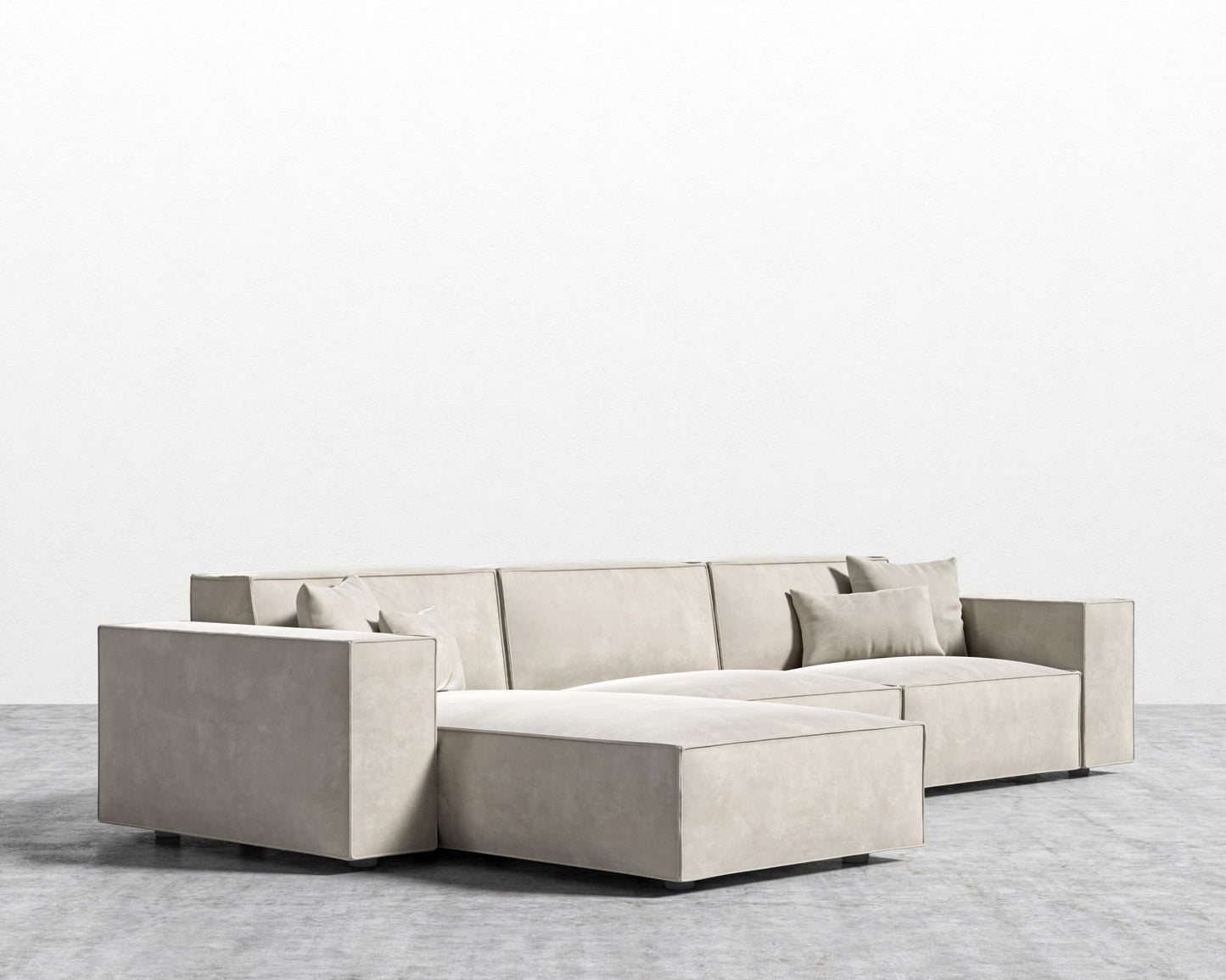 Porter Sectional - Vegan Venice Suede - Latte