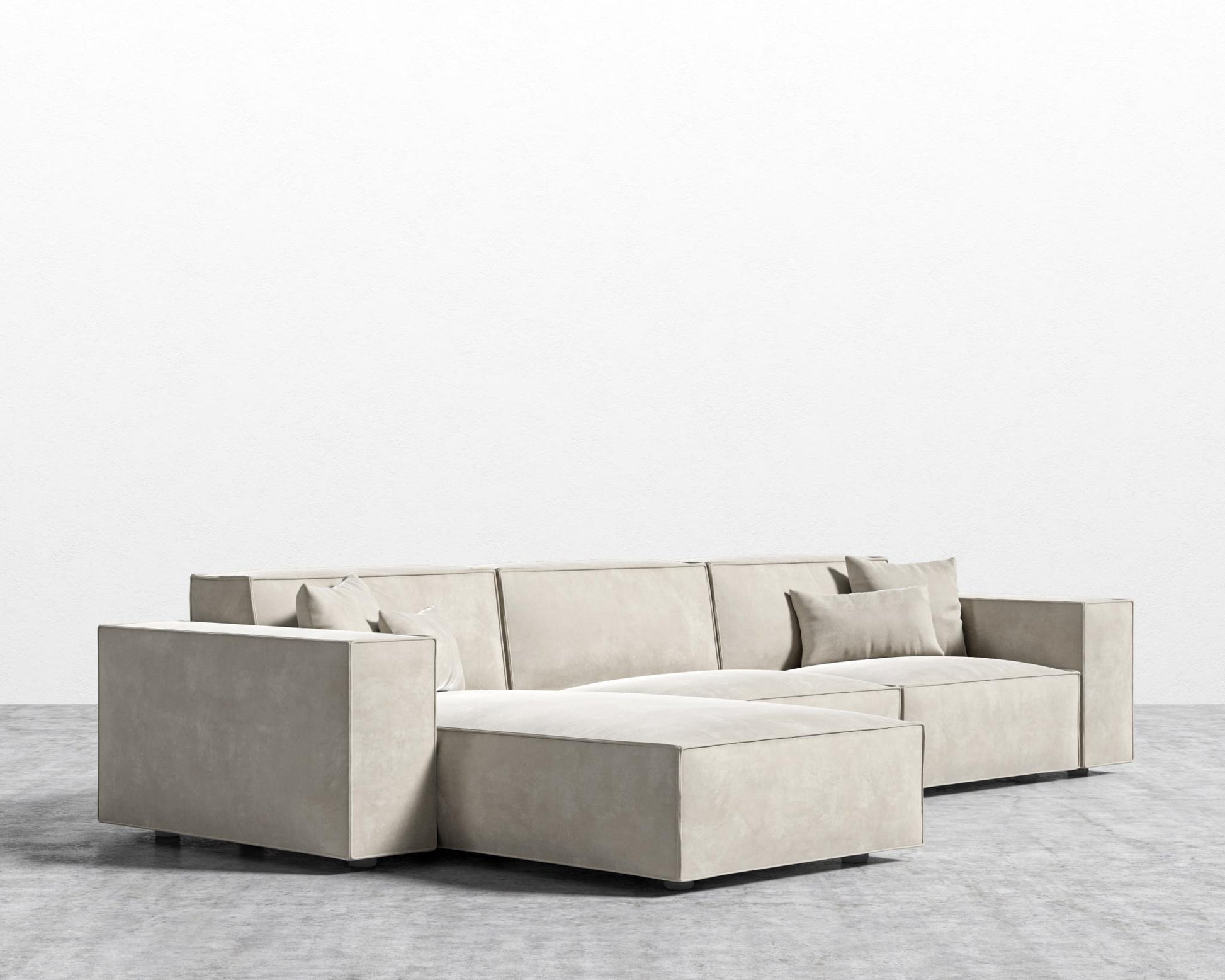 Porter Sectional - Vegan Venice Suede - Latte