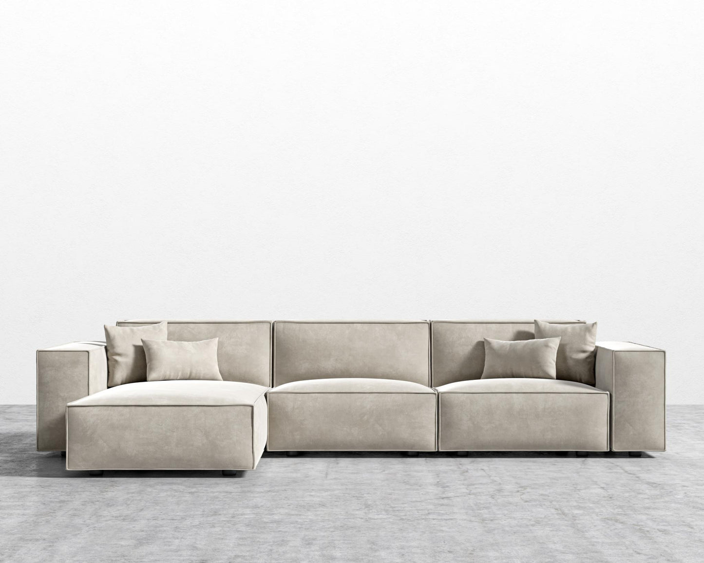 Porter Sectional - Vegan Venice Suede - Latte