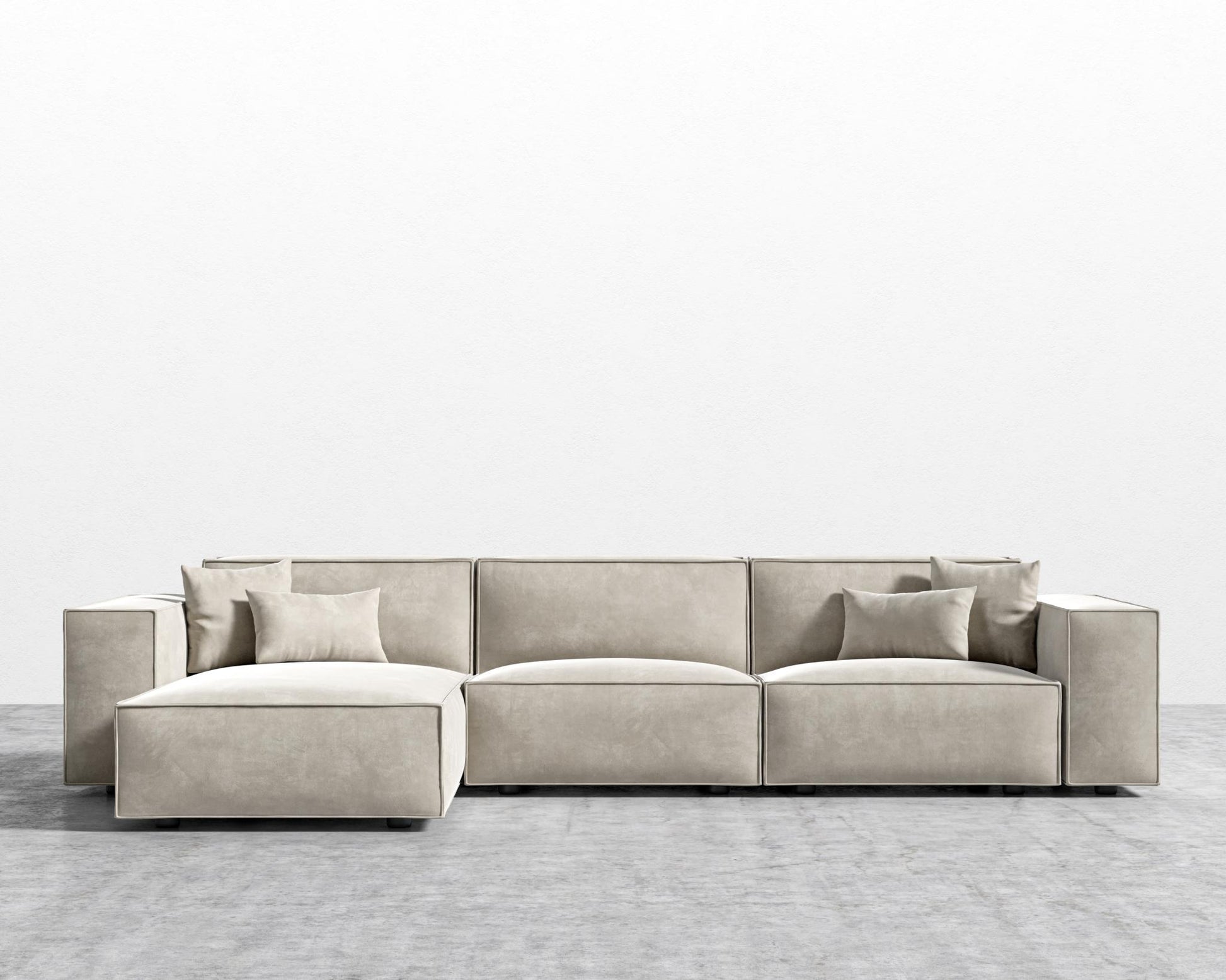 Porter Sectional - Vegan Venice Suede - Latte