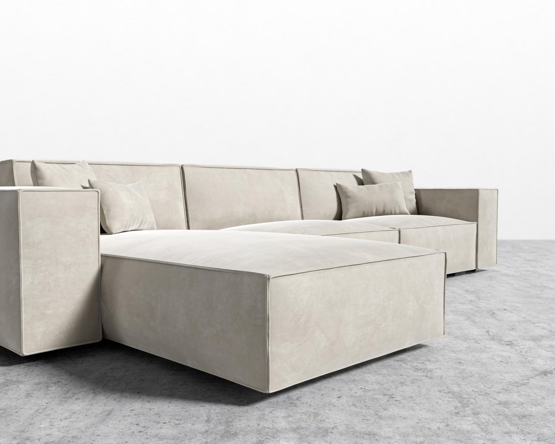 Porter Sectional - Vegan Venice Suede - Latte