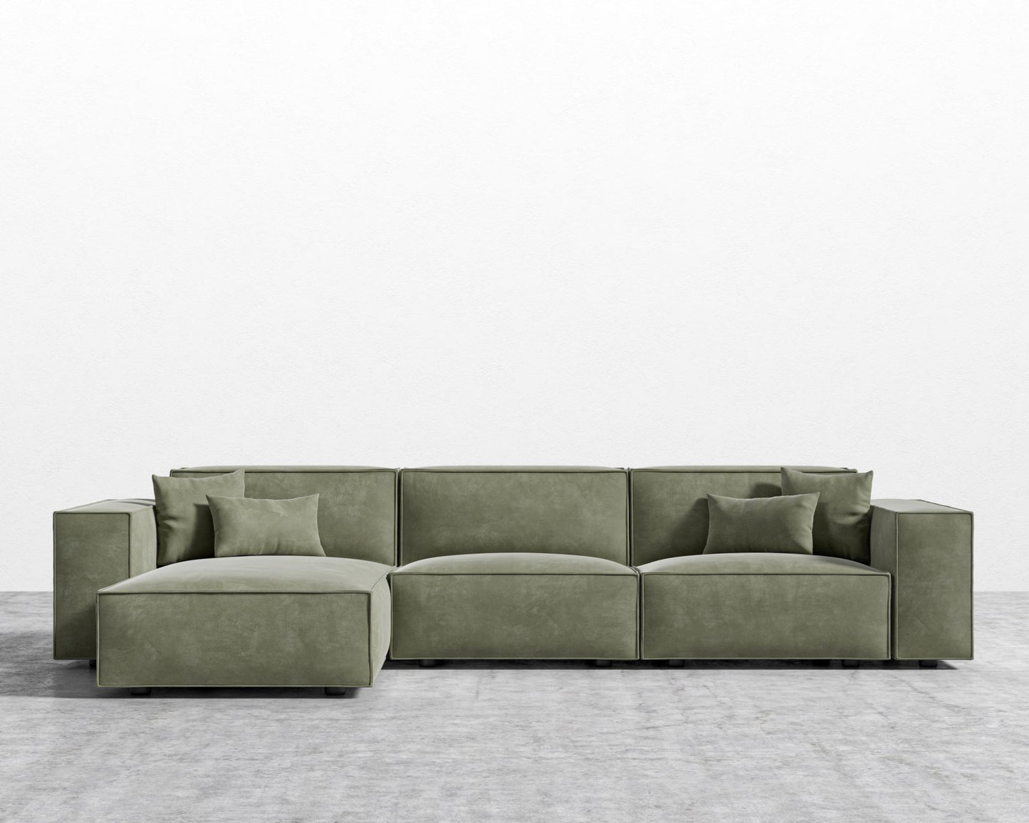 Porter Sectional - Vegan Venice Suede - Sage