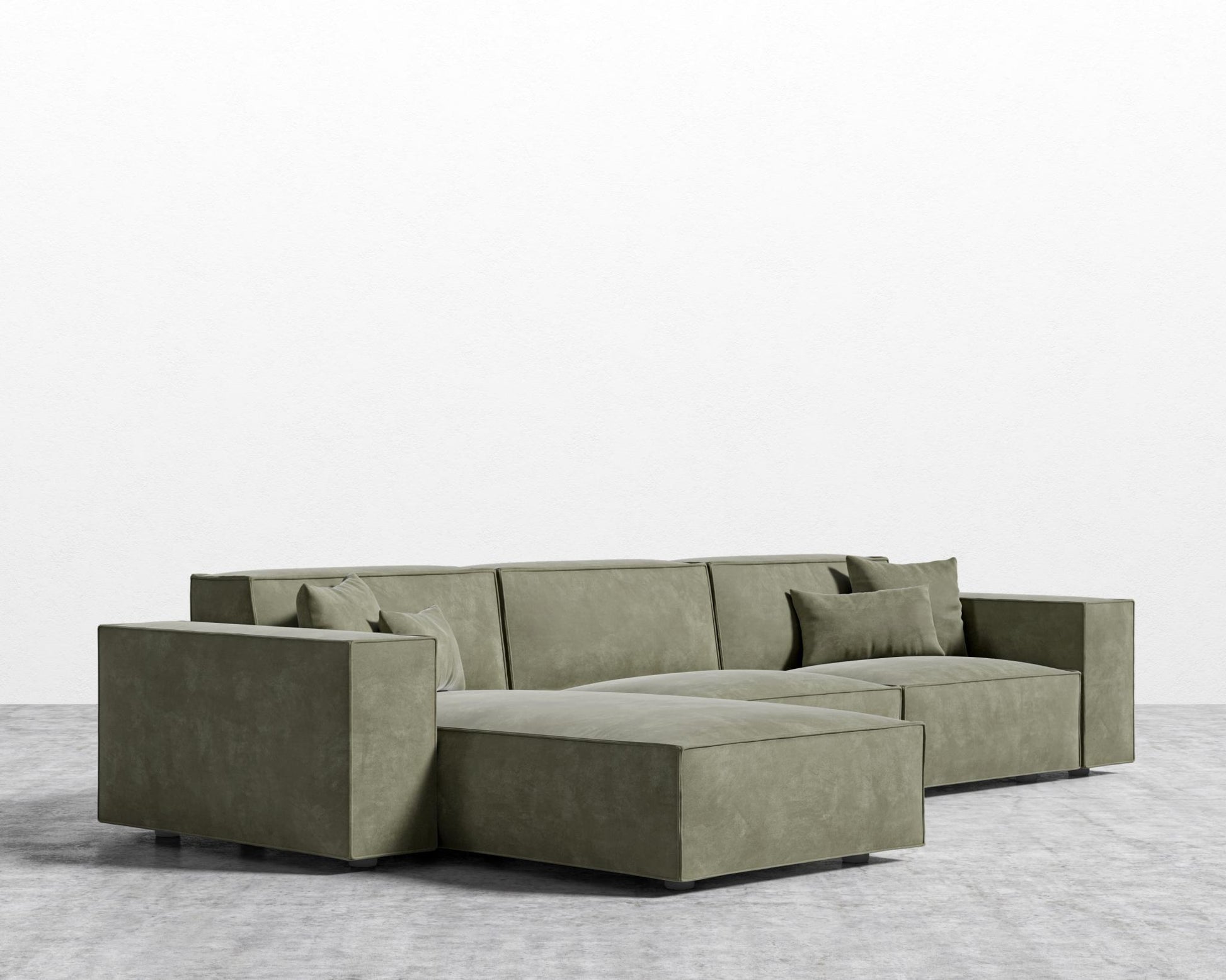 Porter Sectional - Vegan Venice Suede - Sage