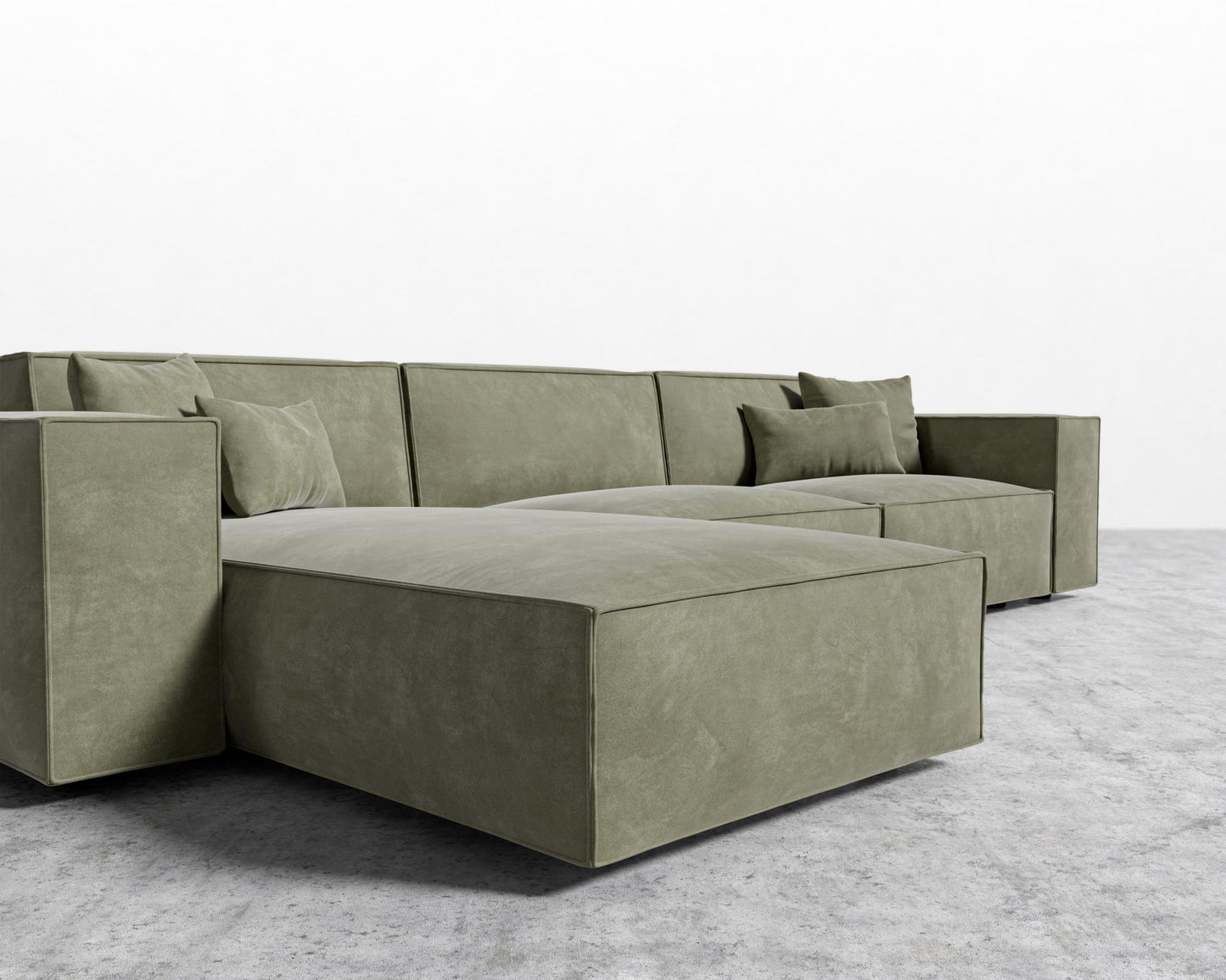 Porter Sectional - Vegan Venice Suede - Sage