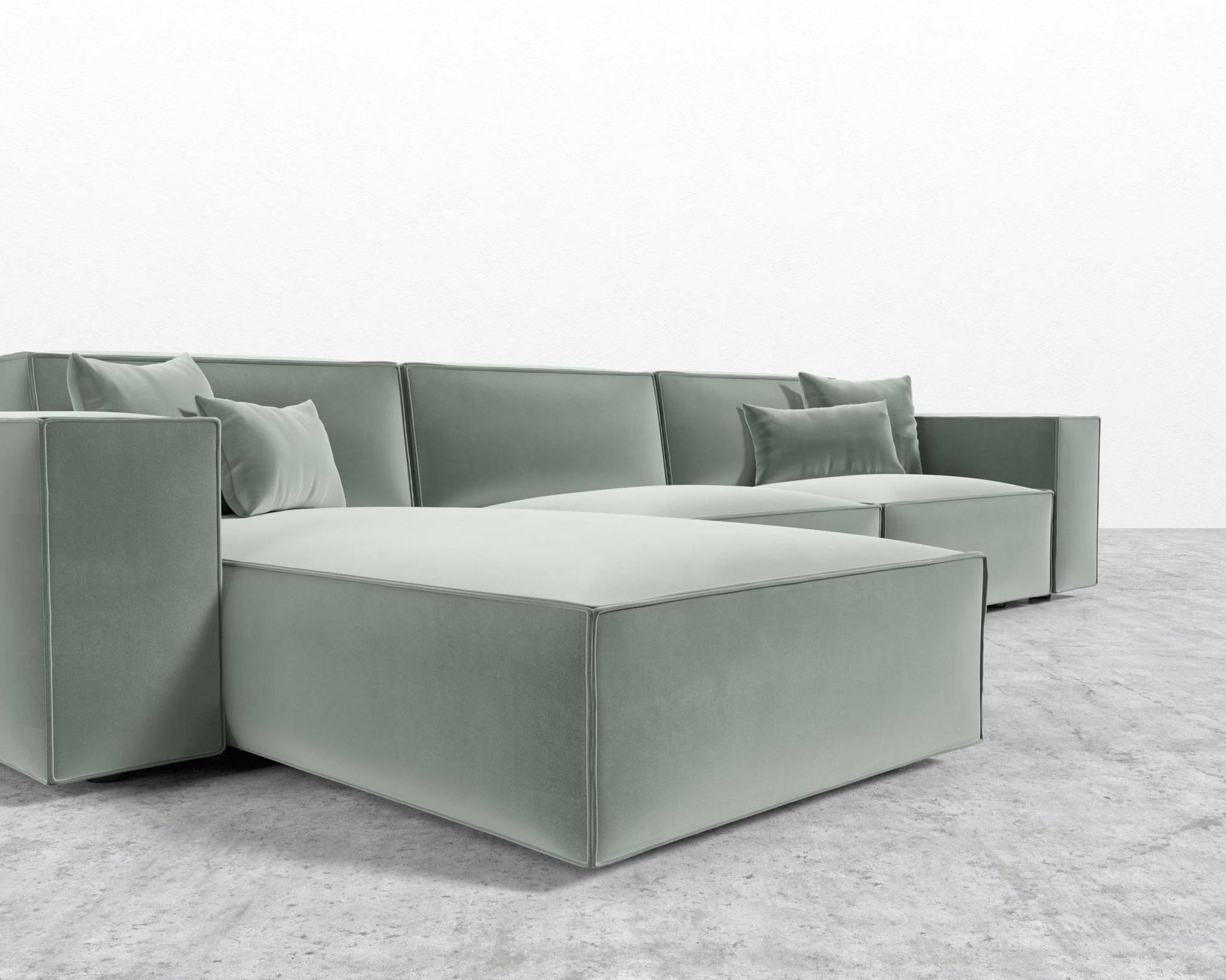 Porter Sectional - Plush Velvet - Moonstone