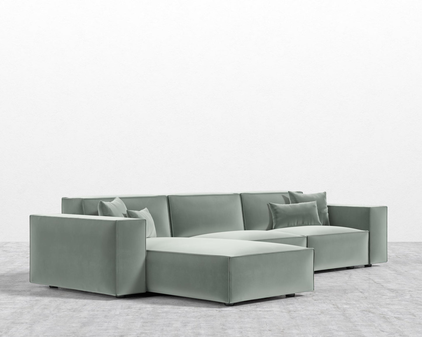 Porter Sectional - Plush Velvet - Moonstone