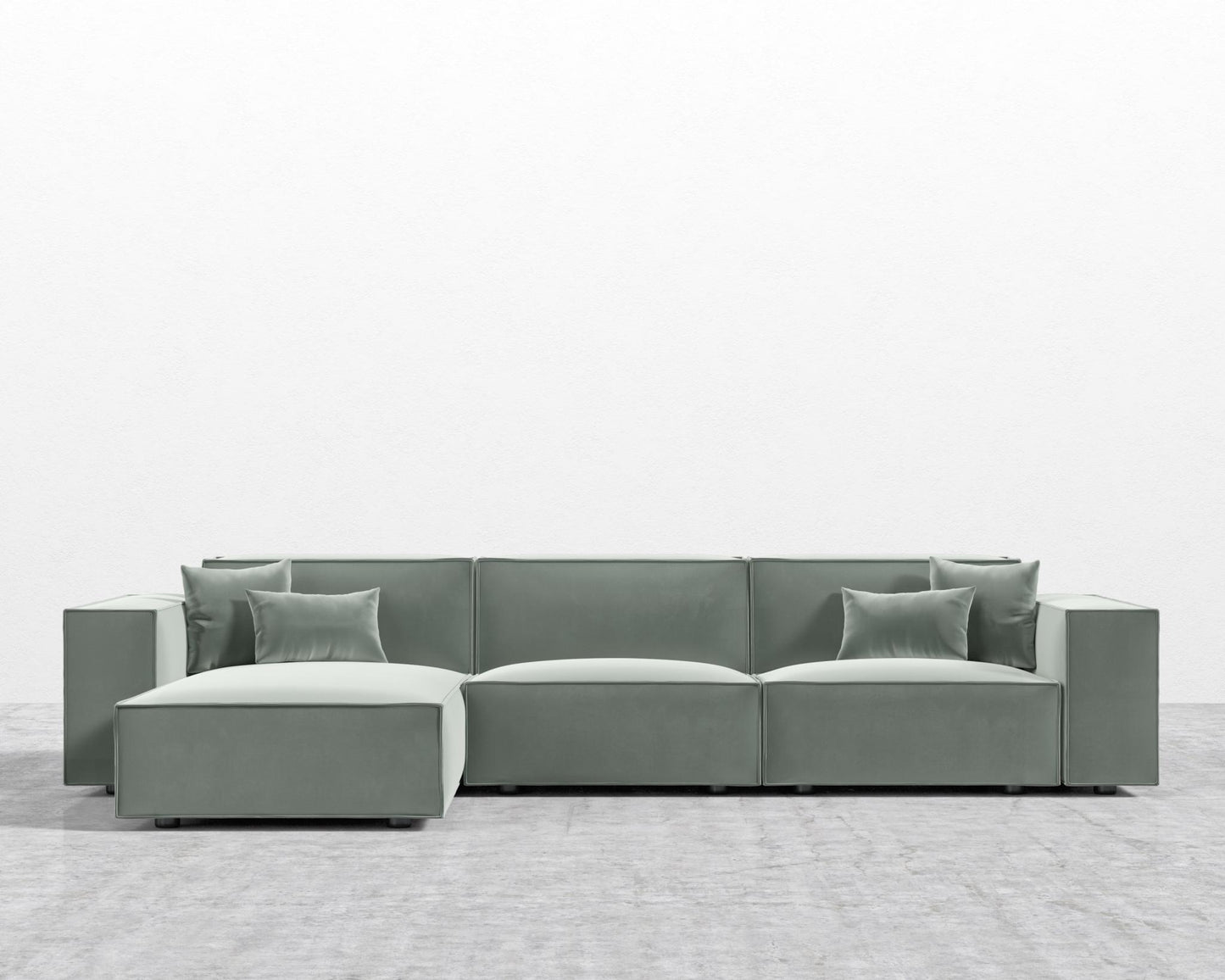 Porter Sectional - Plush Velvet - Moonstone