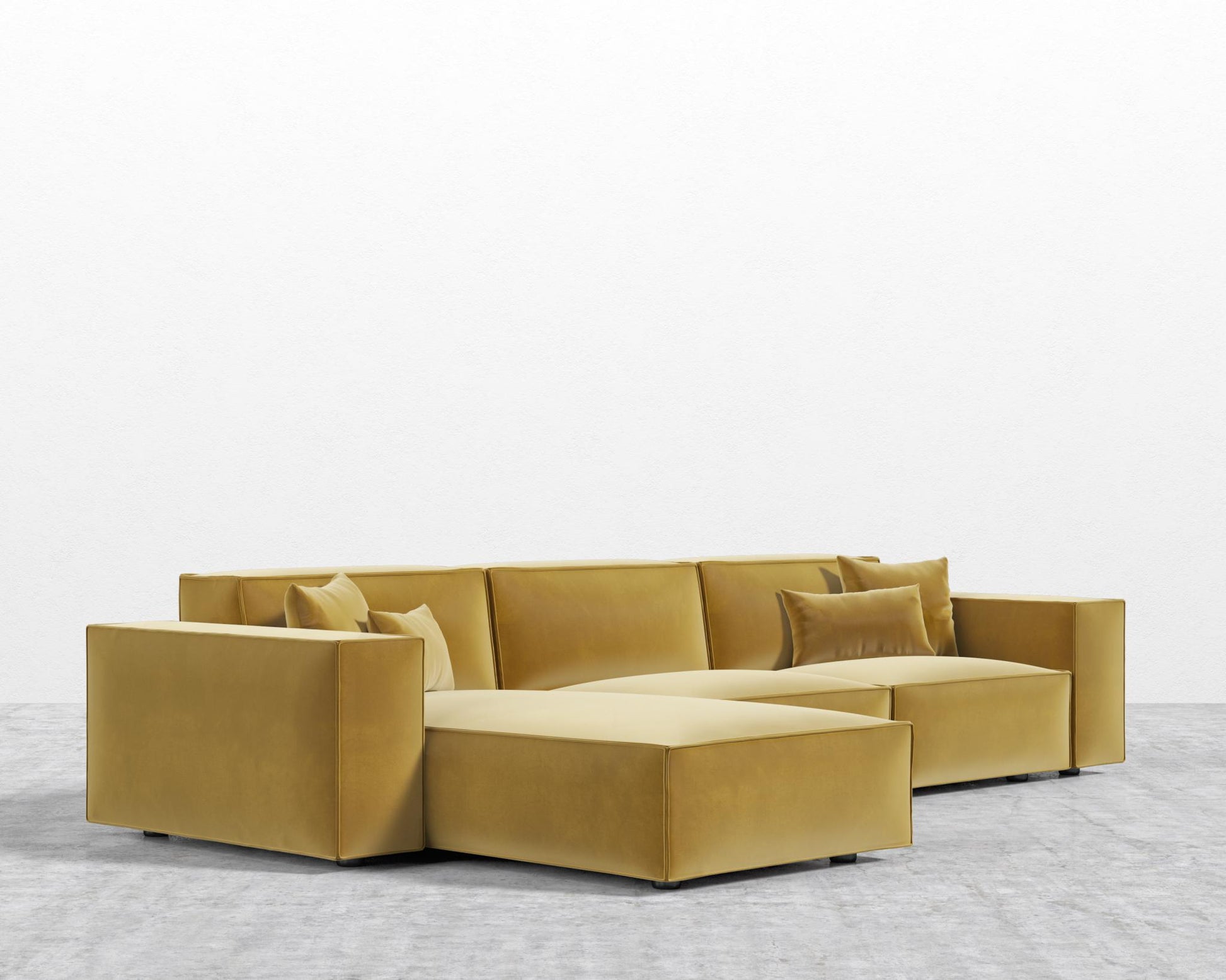 Porter Sectional - Plush Velvet - Golden Beryl