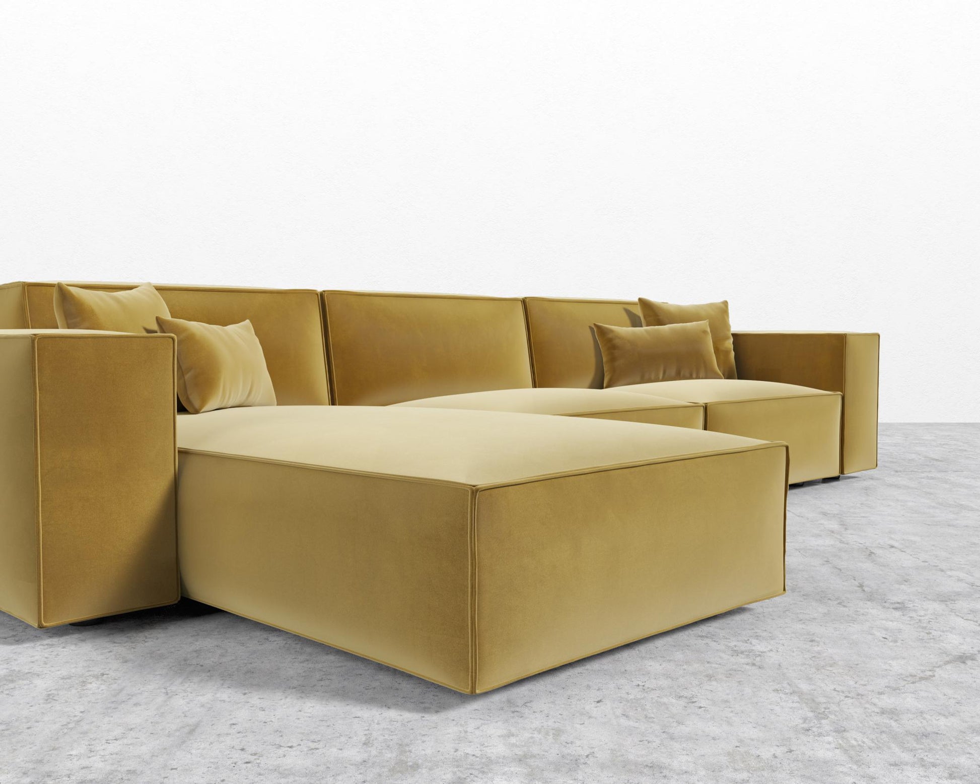 Porter Sectional - Plush Velvet - Golden Beryl