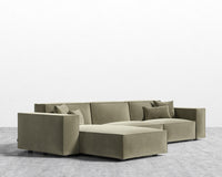 Porter Sectional - Plush Velvet - Olive Green