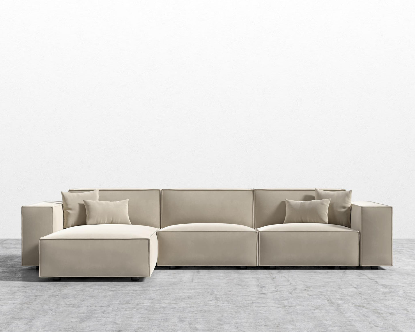 Porter Sectional - Plush Velvet - Warm Taupe
