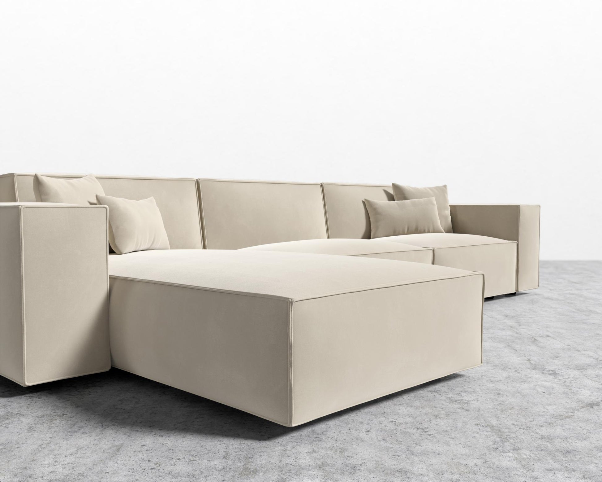 Porter Sectional - Plush Velvet - Warm Taupe