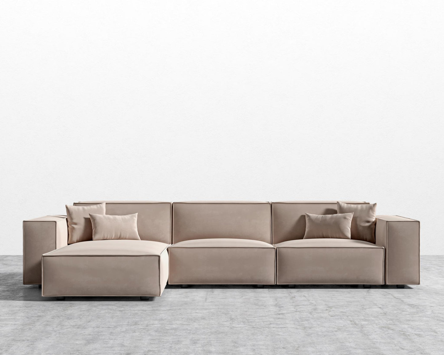 Porter Sectional - Plush Velvet - Blush