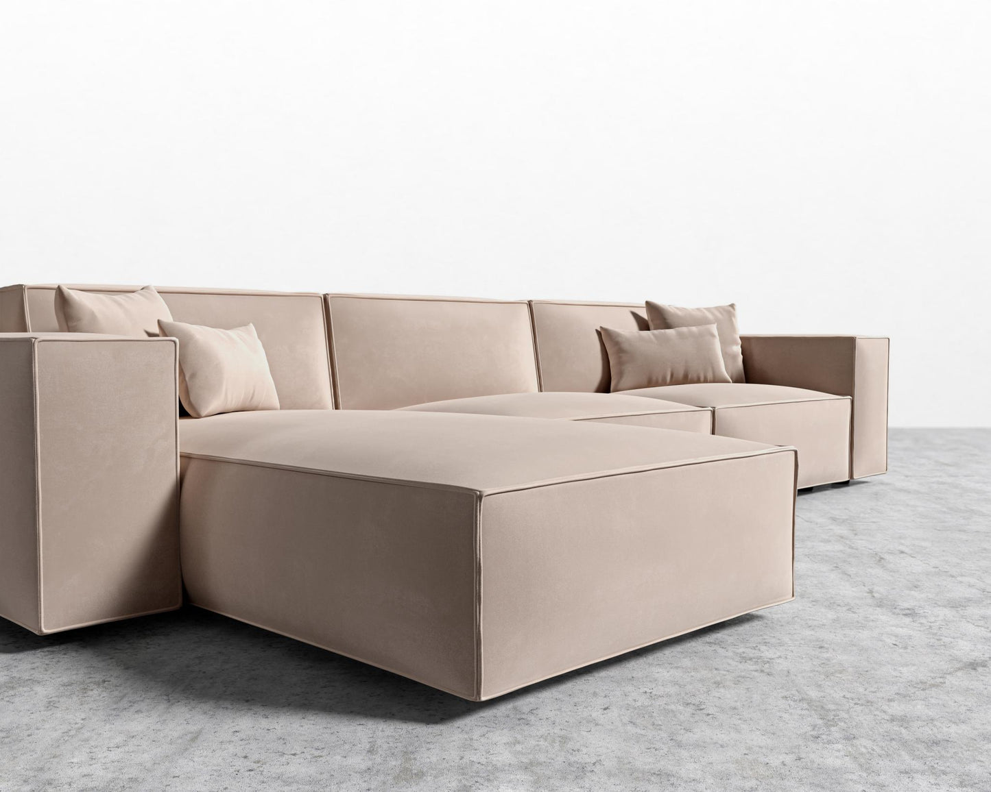 Porter Sectional - Plush Velvet - Blush