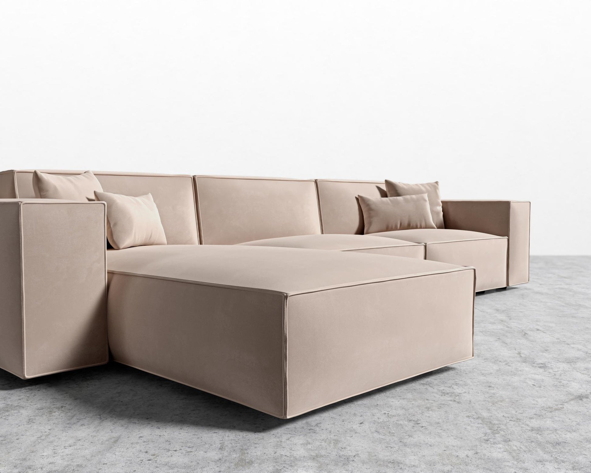 Porter Sectional - Plush Velvet - Blush
