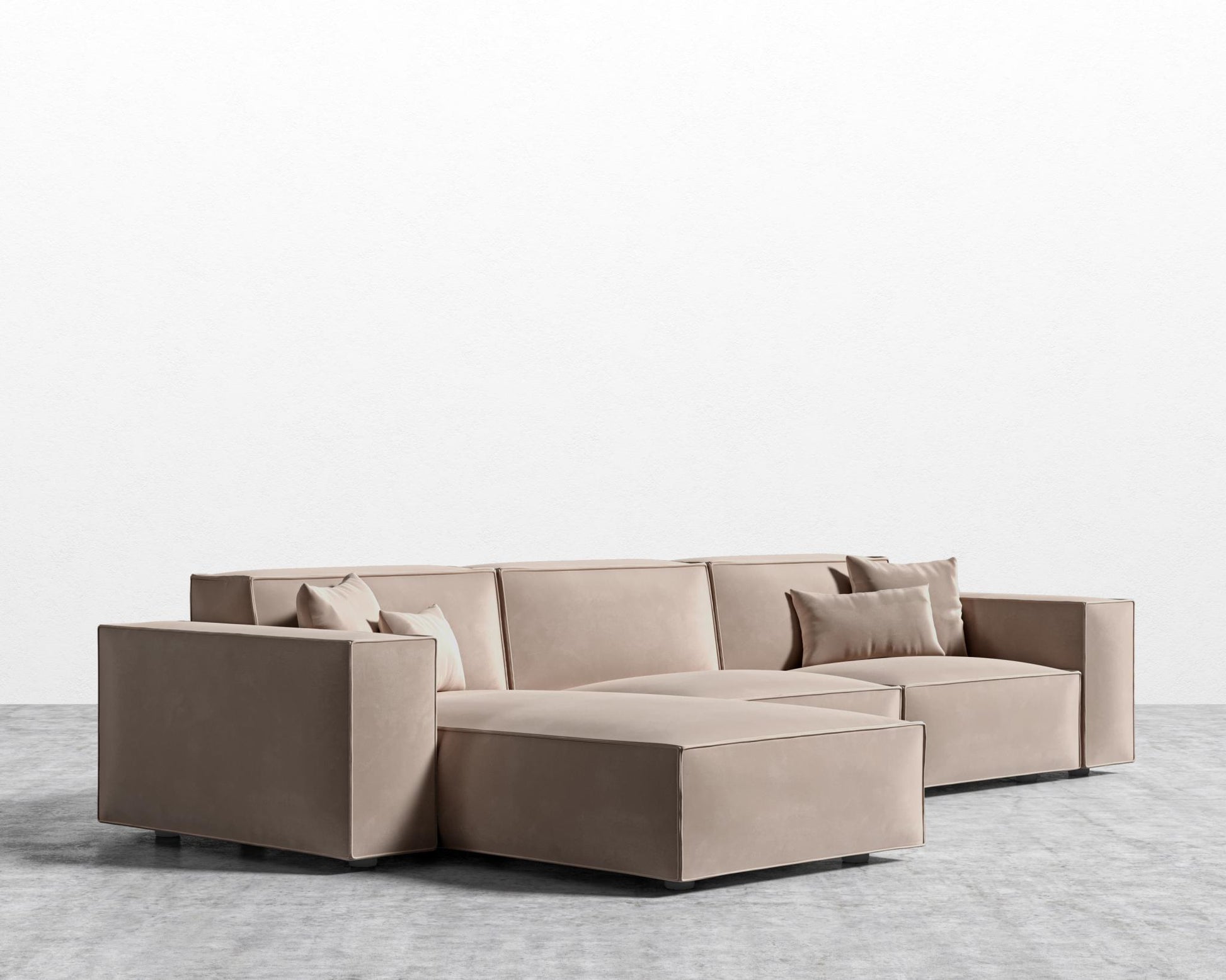 Porter Sectional - Plush Velvet - Blush