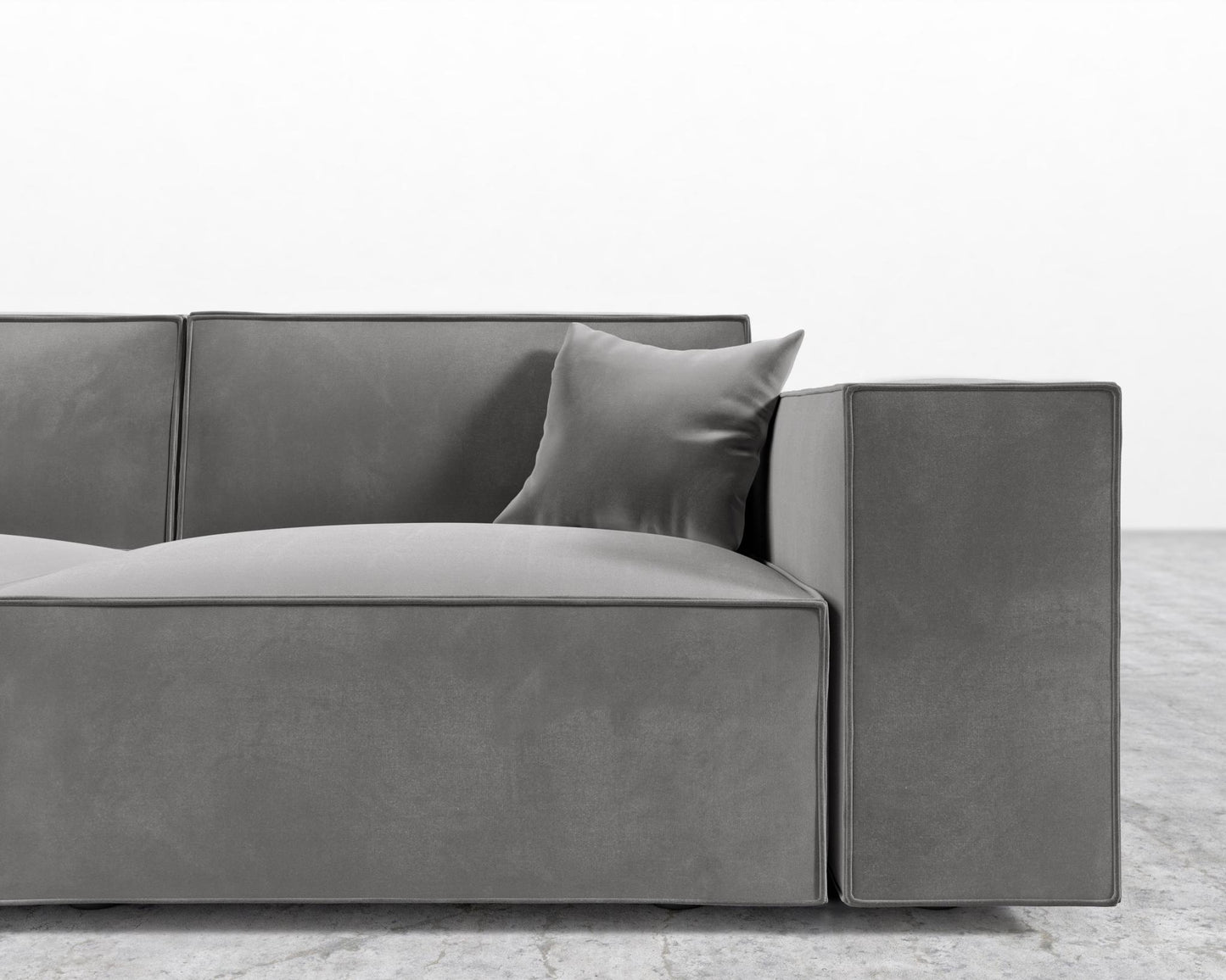 Porter Sofa - Plush Velvet - Glacier Grey