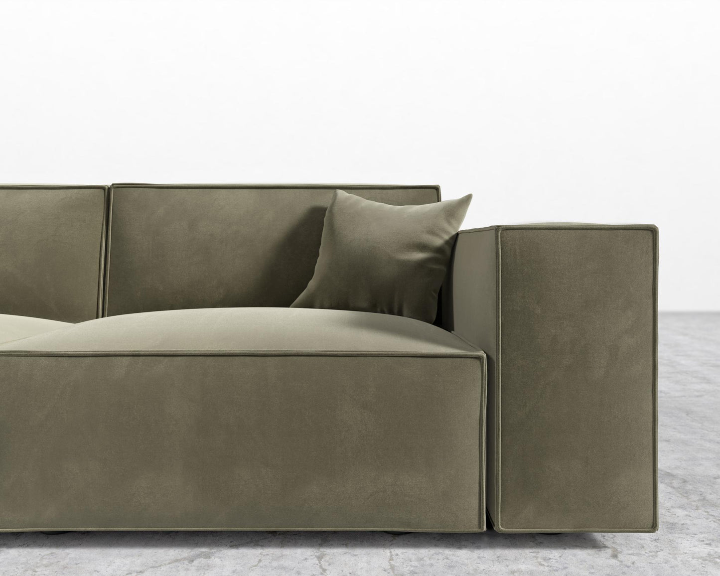 Porter Sofa - Plush Velvet - Olive Green
