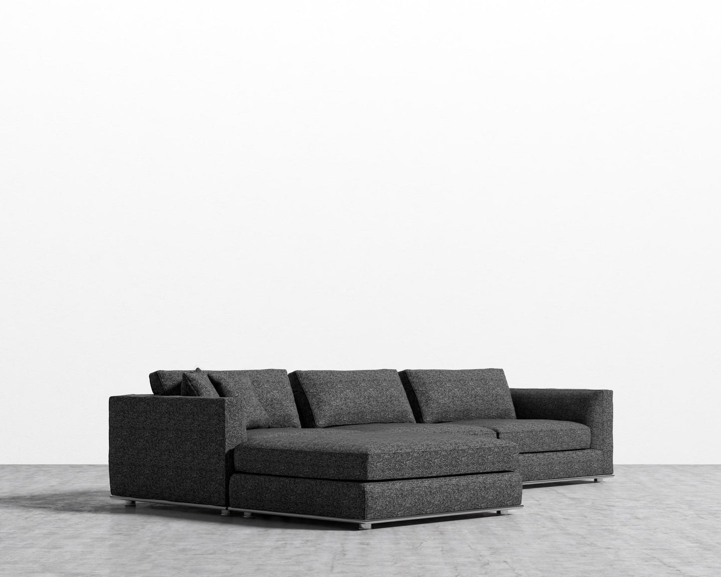 Milo Sectional - Modern Tweed - Dark Comet 