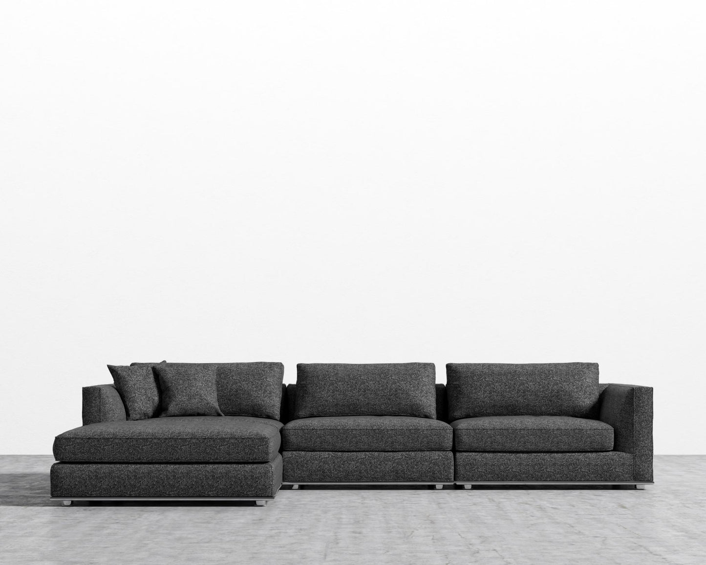 Milo Sectional - Modern Tweed - Dark Comet 