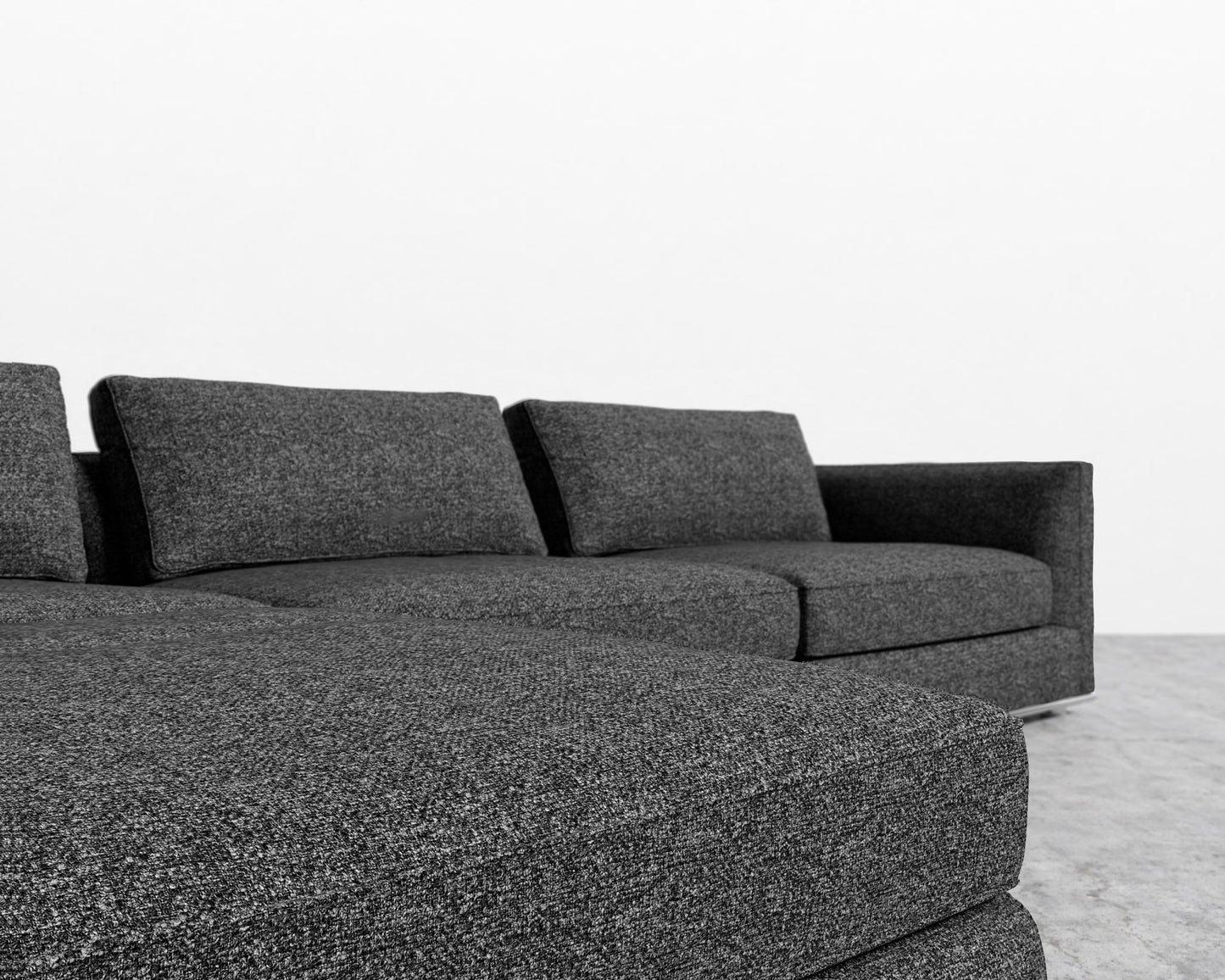 Milo Sectional - Modern Tweed - Dark Comet 
