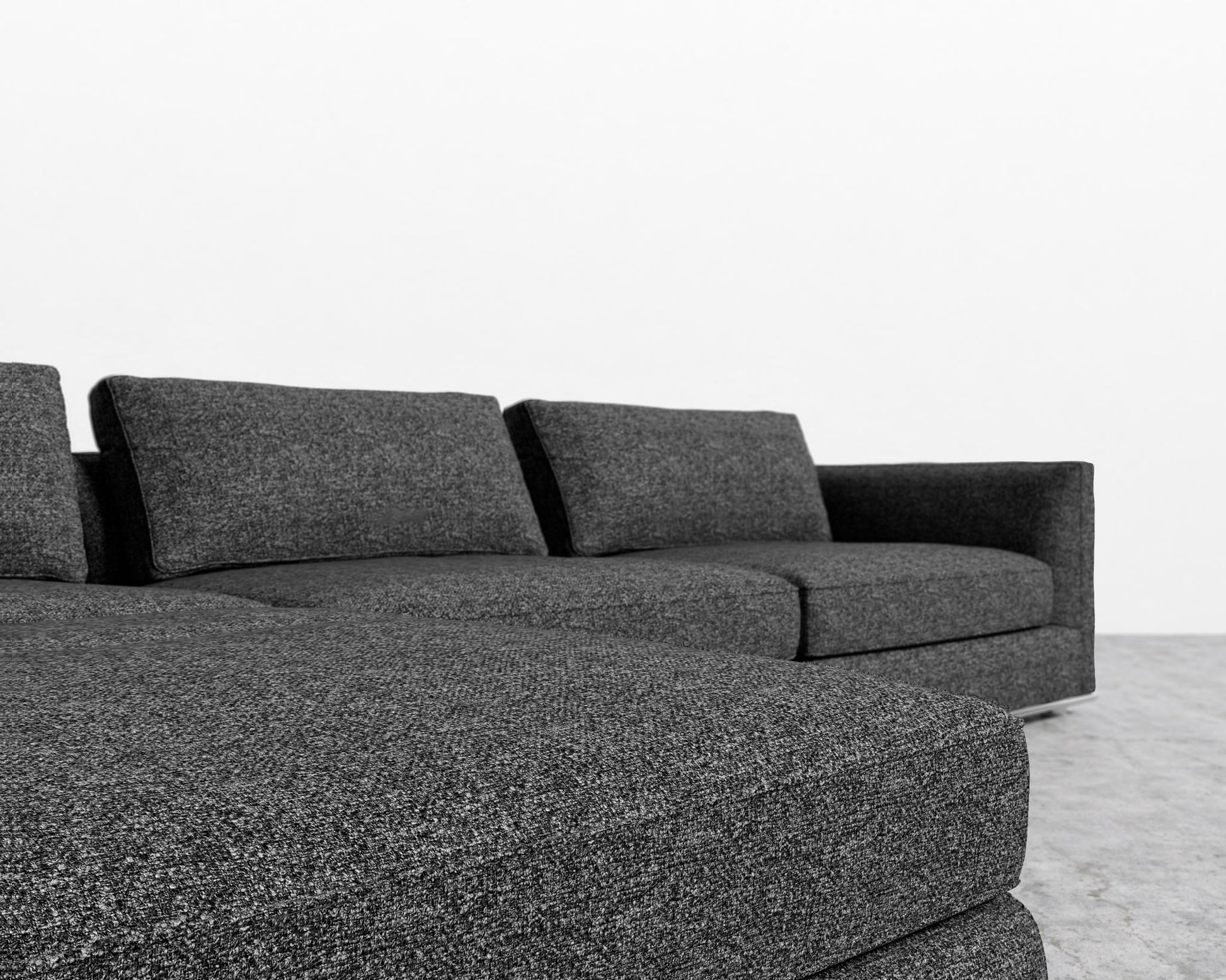 Milo Sectional - Modern Tweed - Dark Comet 