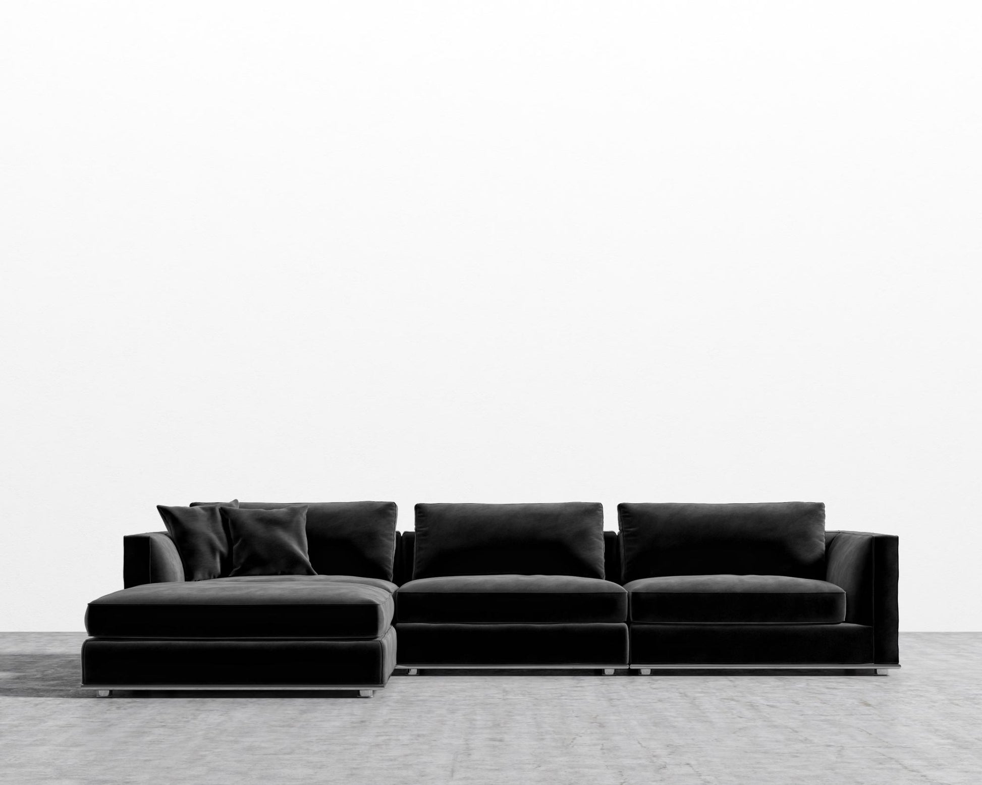 Milo Sectional - Vintage Velvet - Black