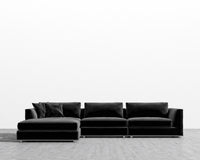 Milo Sectional - Vintage Velvet - Black