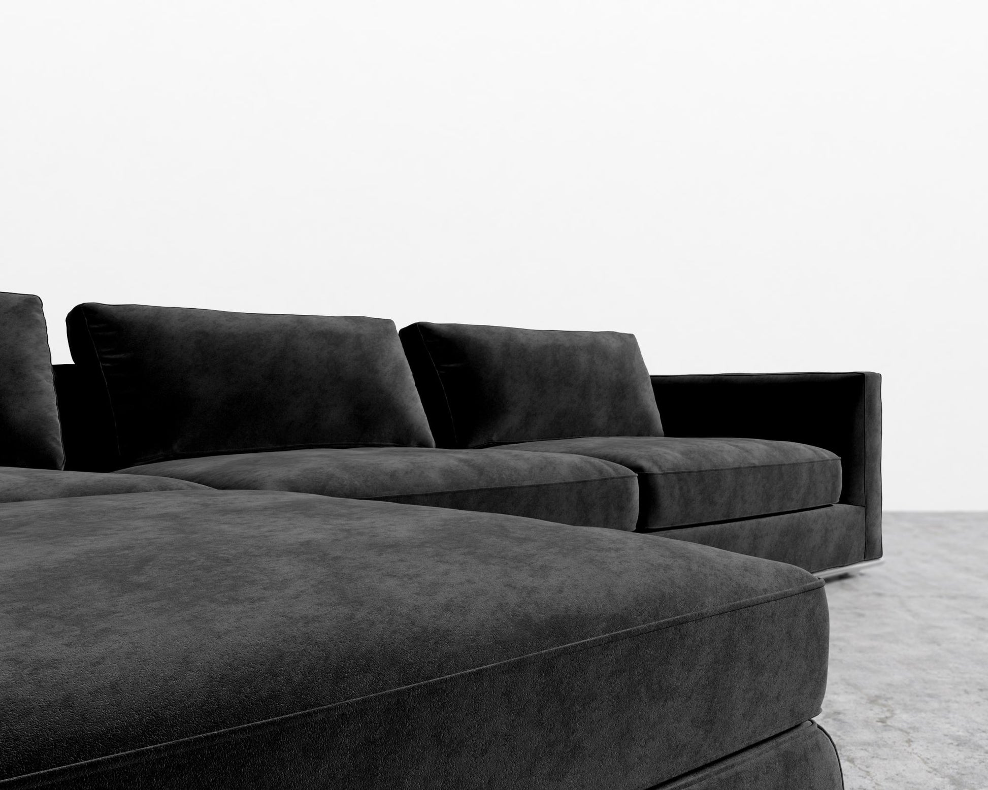 Milo Sectional - Vintage Velvet - Black