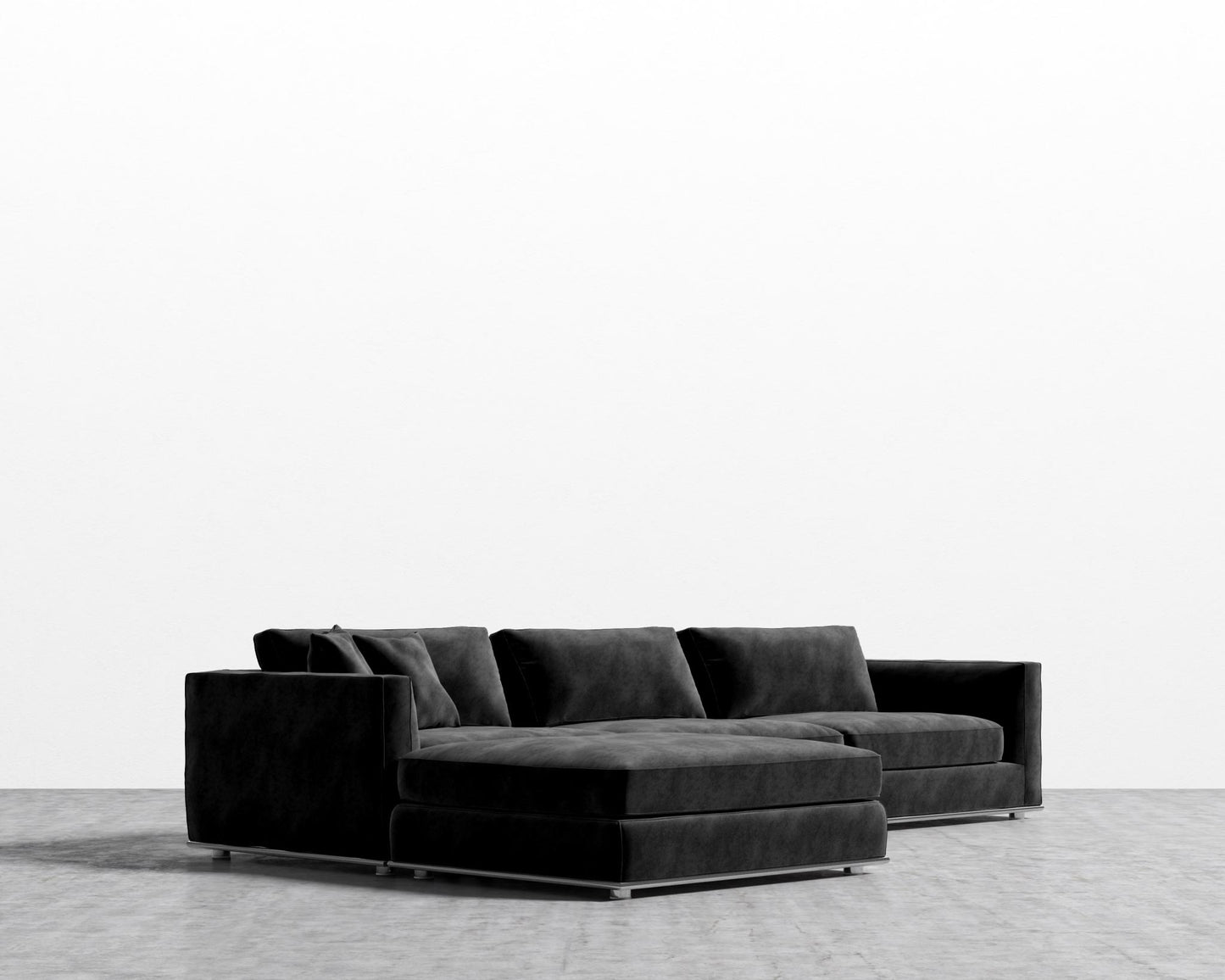 Milo Sectional - Vintage Velvet - Black
