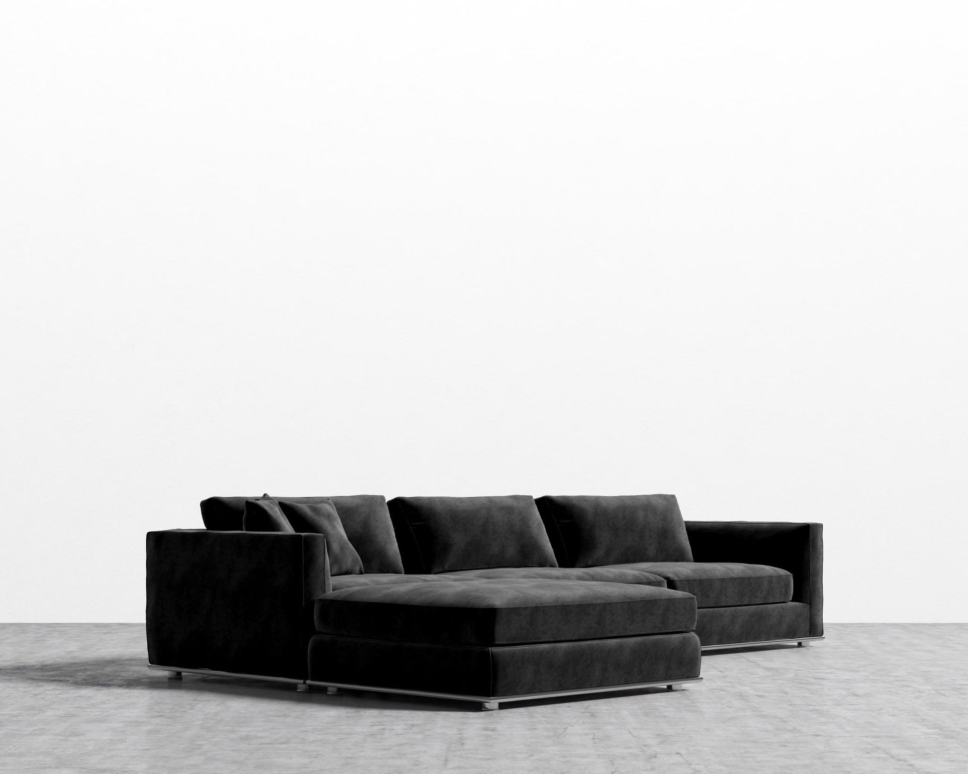 Milo Sectional - Vintage Velvet - Black