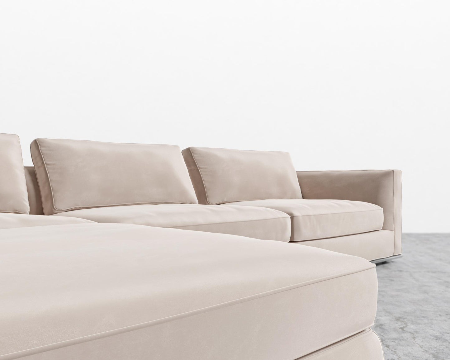 Milo Sectional - Plush Velvet - Blush