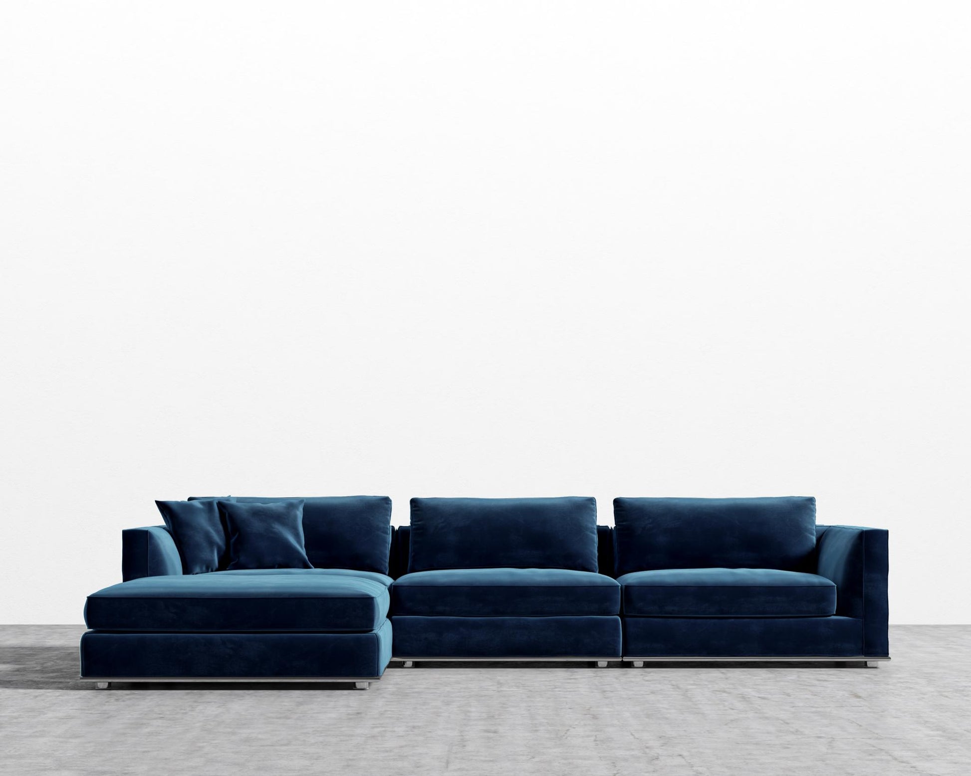 Milo Sectional - Plush Velvet - Cobalt