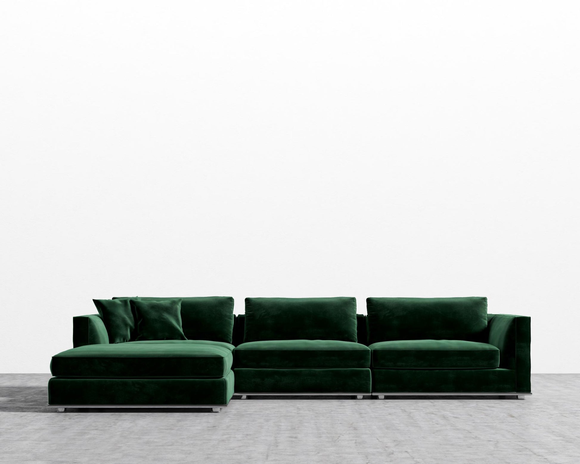 Milo Sectional - Plush Velvet - Moss