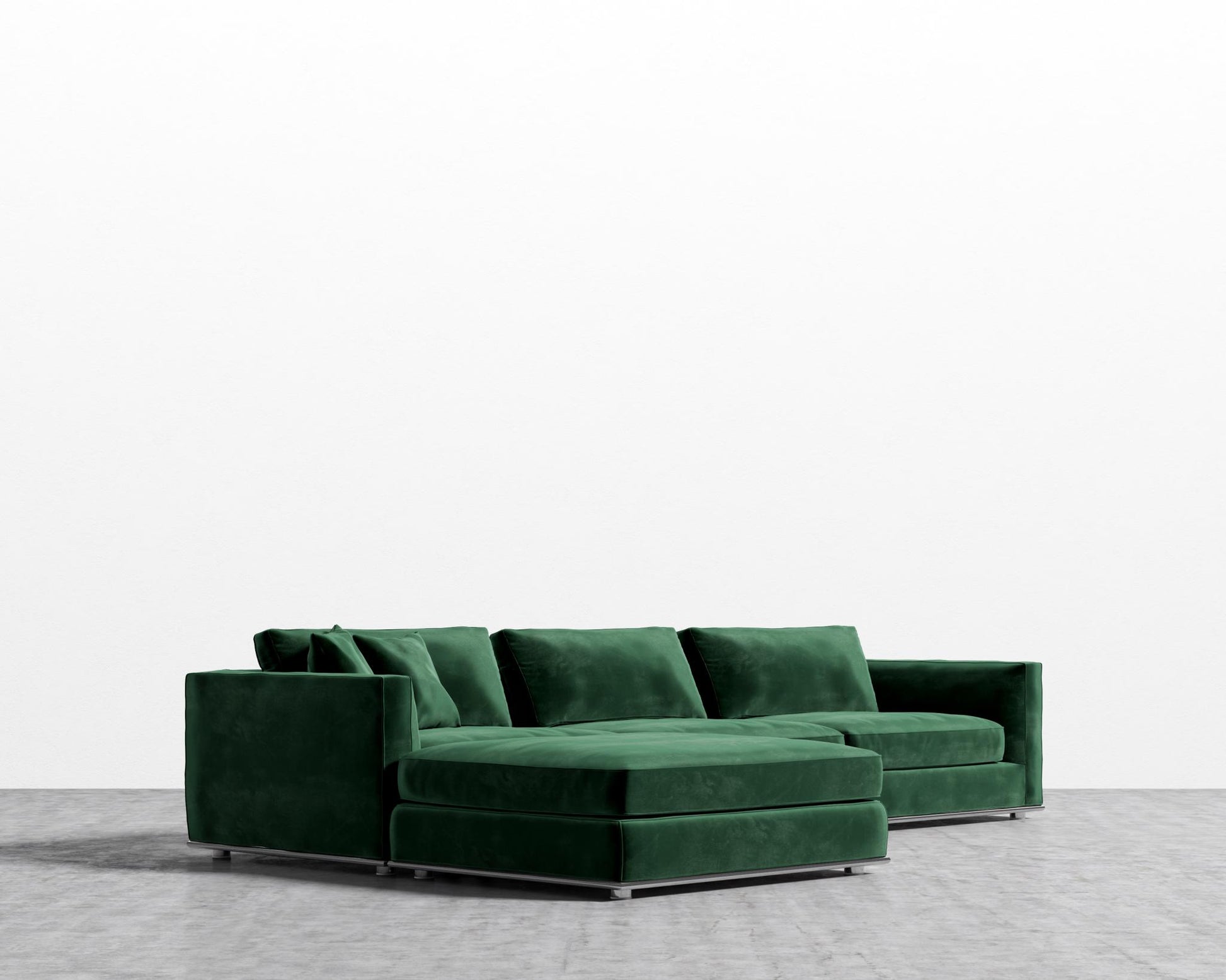 Milo Sectional - Plush Velvet - Moss