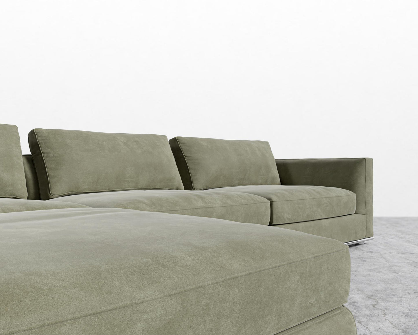 Milo Modular Sectional - Venice Vegan Suede - Sage