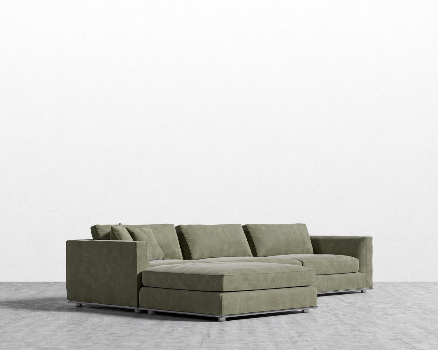 Milo Modular Sectional - Venice Vegan Suede - Sage