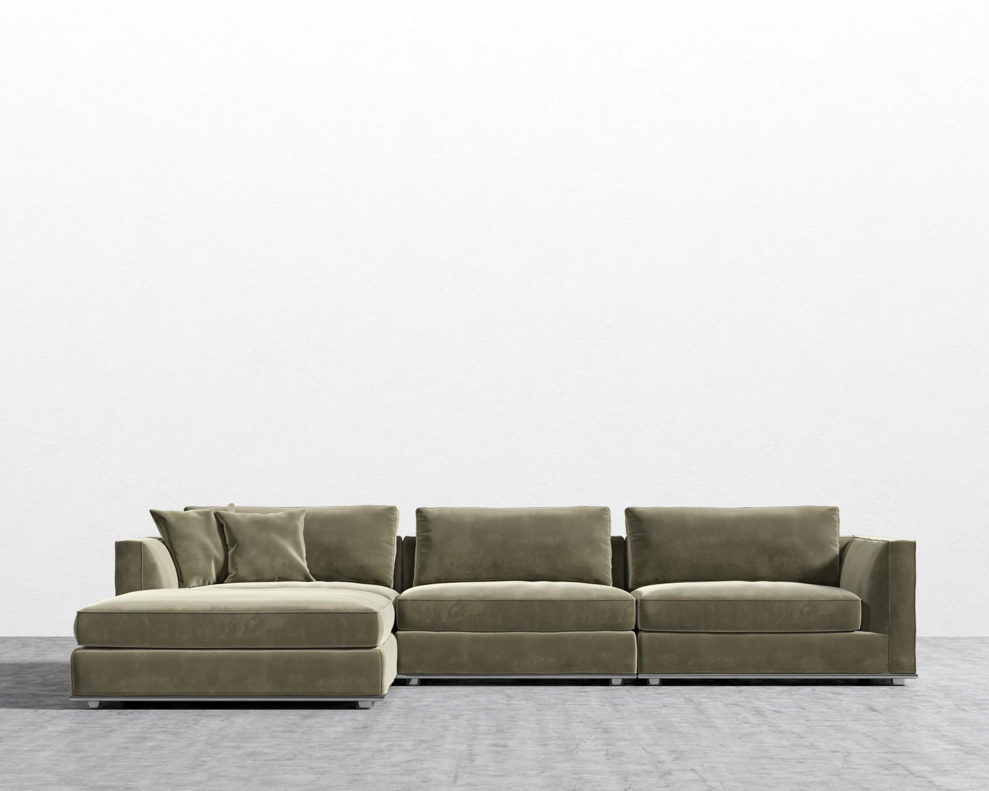 Milo Modular Sectional - Signature Plush Velvet - Olive Green