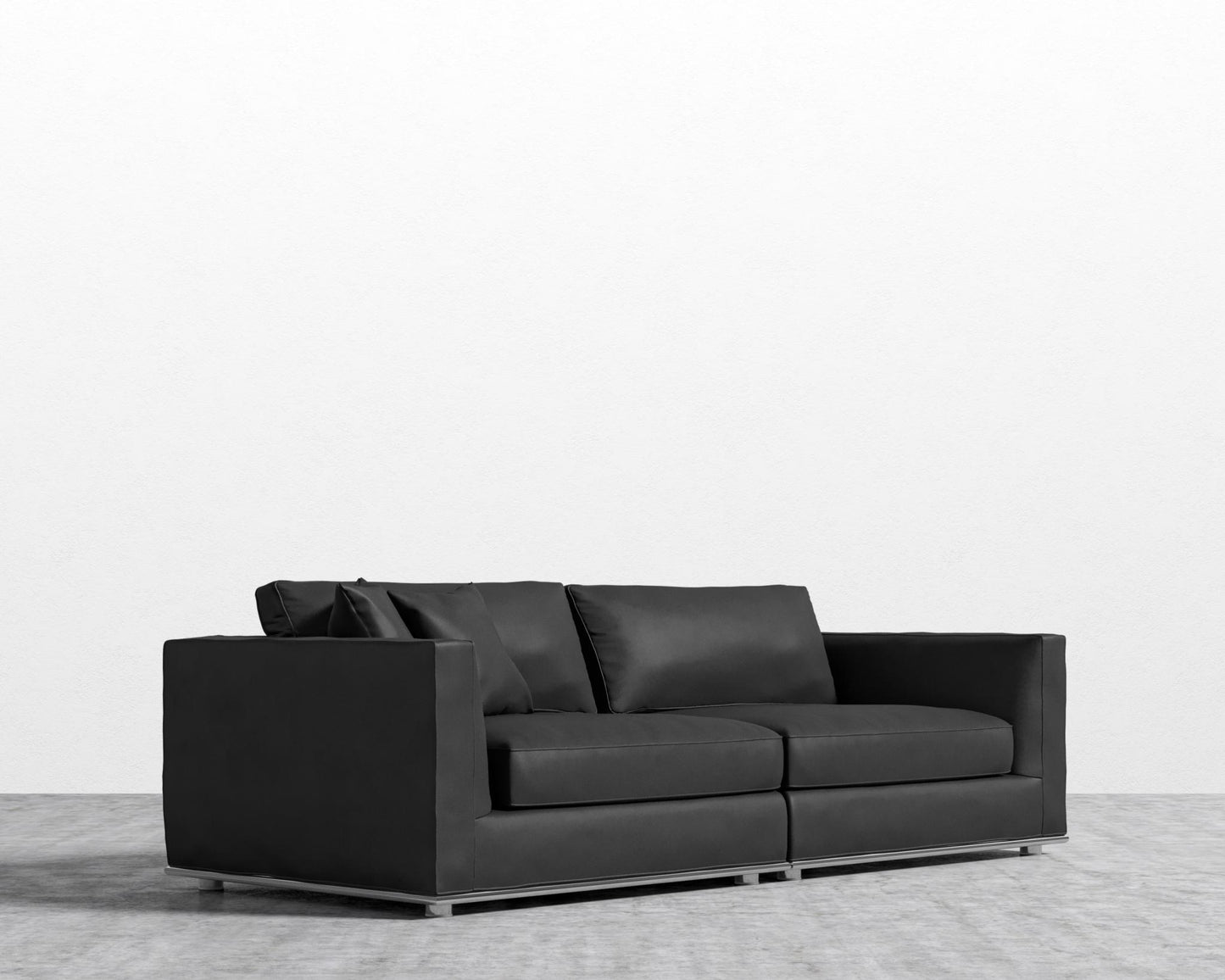 Milo Sofa - Microfiber Leather - Trento Jet Black
