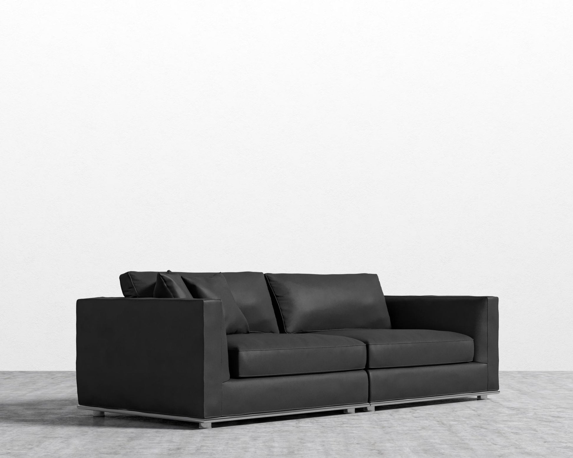 Milo Sofa - Microfiber Leather - Trento Jet Black