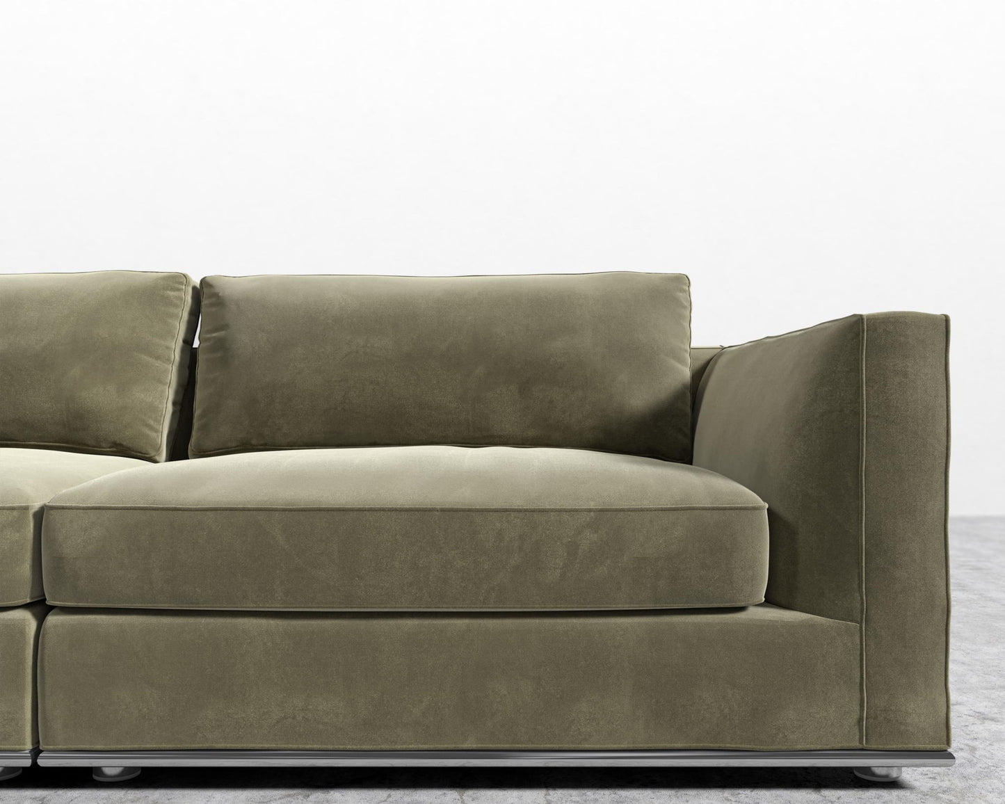 Milo Sofa - Signature Plush Velvet - Olive Green