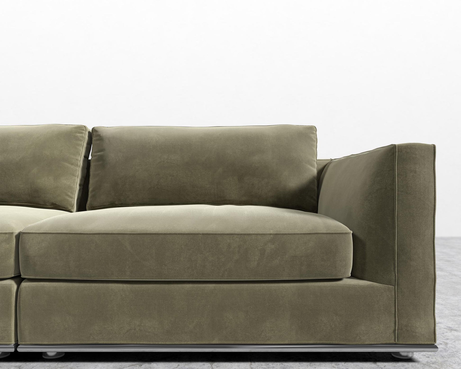 Milo Sofa - Signature Plush Velvet - Olive Green