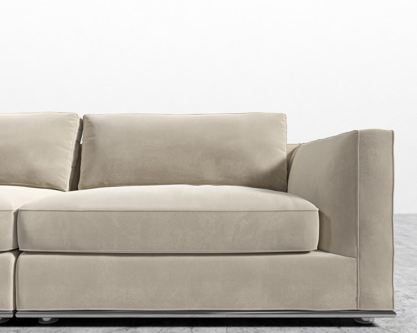 Milo Right Arm - Signature Plush Velvet - Warm Taupe