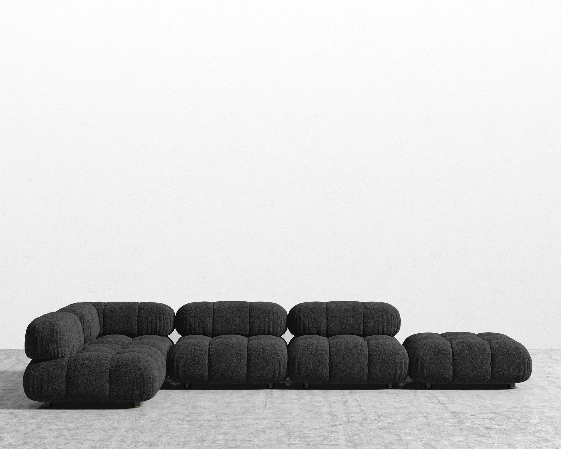 Belia Modular Sectional - Chatou Boucle - Caviar